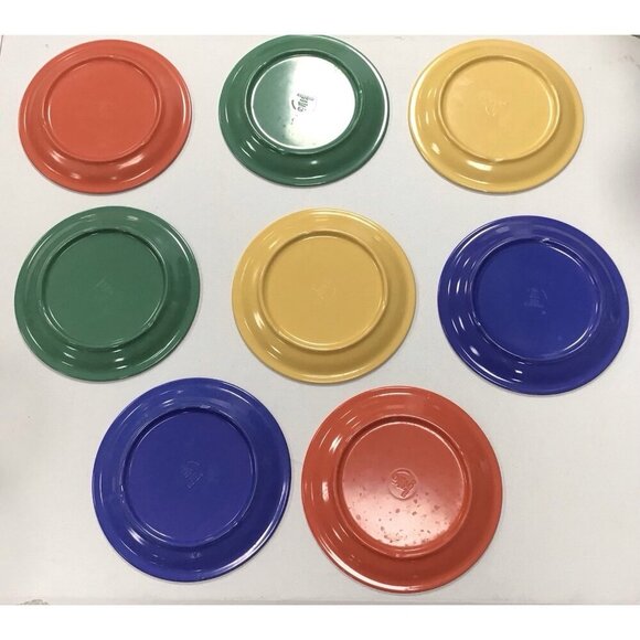 8 Pc Lot Vintage Carlisle Durus Melamine Food Service Plates Fun Colors! 🩵 - Picture 3 of 4